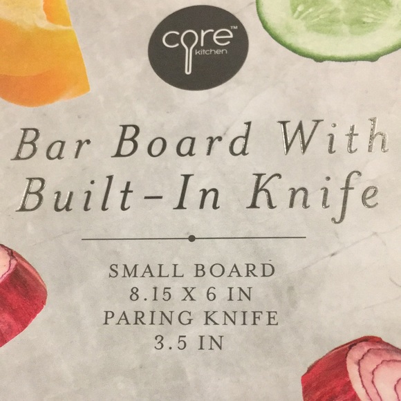 Core Cutting Bar Board with Built In Knife 18.5x6”, knife 3.5” NWT Navy Blue - Picture 11 of 16